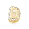 Brass Micro Pave Clear Cubic Zirconia Initial Spacer Bars KK-E802-34G-D-1