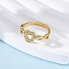 Adjustable Brass Micro Pave Clear Cubic Zirconia Rings for Women RJEW-U043-05G-3