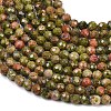 Natural Unakite Beads Strands G-B171-C03-4mm-4