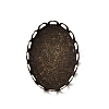 Flat Oval Brass Lace Edge Bezel Cups X-KK-E185-AB-NF-1