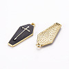 Rack Plating Alloy Enamel Pendants Rhinestone Settings X-ENAM-N052-001A-LG-RS-3