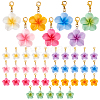 42Pcs 7 Colors Resin Flower Pendant Decorations HJEW-GA0001-57-1