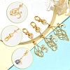 6Pcs 3 Styles Moon Alloy Swivel Lobster Claw Clasps & Brass Cable Chains AJEW-SC0003-98G-3