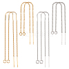 BENECREAT 8Pcs 4 Style Brass Stud Earring Findings KK-BC0011-84-1