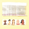 100Pcs 5 Styles Square Girl Print Paper Earring Display Cards CDIS-FS0001-25-7