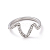 Crystal Rhinestone Wave Finger Ring RJEW-D120-21B-P-2