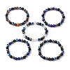 Round Gemstone Beaded Stretch Bracelets BJEW-JB11005-4