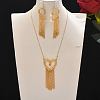 Elegant Zinc Alloy Hollow Heart Tassel Jewelry Set for Women LS-HX7925-4
