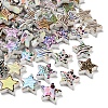 Rainbow Iridescent Printed Opaque Acrylic Beads OACR-D316-01A-02-1