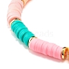 Synthetic Hematite & Polymer Clay Heishi Beads Stretch Bracelet BJEW-JB07379-4