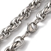 201 Stainless Steel Rope chain Necklaces NJEW-H033-06B-P-2