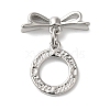 Brass Micro Pave Clear Cubic Zirconia Toggle Clasps KK-N254-70P-3