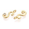 Brass Micro Pave Cubic Zirconia Charms KK-N263-97G-S-2