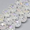 Electroplate Glass Beads Strands EGLA-Q086-12mm-07-WH-1