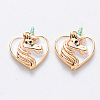 Brass Enamel Pendants KK-T049-025G-02-NF-1