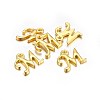 Golden Plated Alloy Letter Pendants PALLOY-J718-01G-M-2