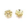 Snowflake Brass Micro Pave Clear Cubic Zirconia Bead Caps KK-K300-03B-G-2