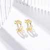 Rack Plating Brass Micro Pave Clear Cubic Zirconia Cuff Earrings EJEW-H147-03G-1