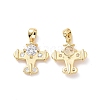 Brass Micro Pave Cubic Zirconia Pendants ZIRC-P102-03G-2