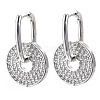 (Jewelry Parties Factory Sale)Brass Micro Pave Clear Cubic Zirconia Dangle Huggie Hoop Earrings EJEW-N011-20P-NF-4