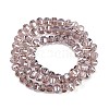 Electroplate Transparent Glass Beads Strands EGLA-B011-08A-PL01-2