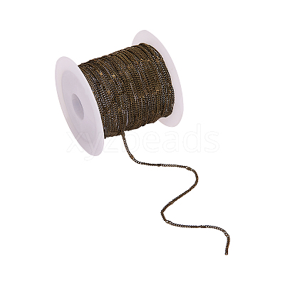 Soldered Brass Coated Iron Curb Chains CH-CJ0001-01A-AB-1
