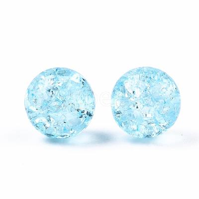 Transparent Crackle Acrylic Round Beads Strands CCG-R002-12mm-04-1