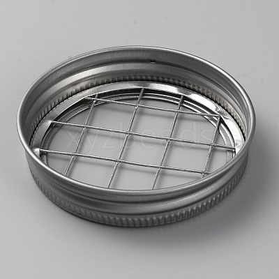 Galvanized Iron with 304 Stainless Steel Mason Jar Flower Frog Lid FIND-WH0152-314A-1