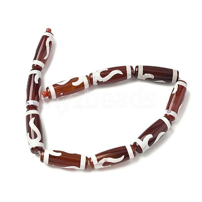 Rice Shape Tibetan Style dZi Beads Strands G-A269-A05-01-1