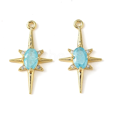 Brass Micro Pave Cubic Zirconia Pendants X-KK-M277-08G-06-1