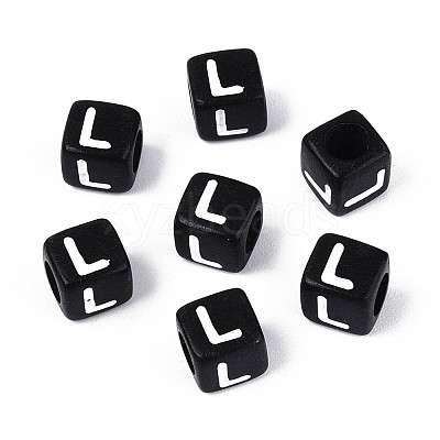 Initial Acrylic Horizontal Hole Beads X-OACR-ZX006-35L-1