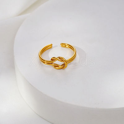 304 Stainless Steel Cuff Open Rings for Women RN0732-1-1