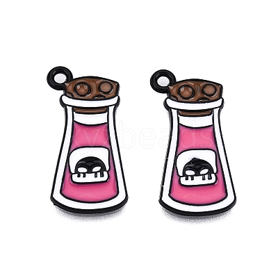 Halloween Theme Spray Painted Alloy Enamel Pendants ENAM-T020-09I-1