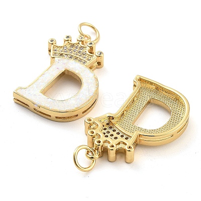 Brass Micro Pave Clear Cubic Zirconia Pendants KK-G498-01D-02-1