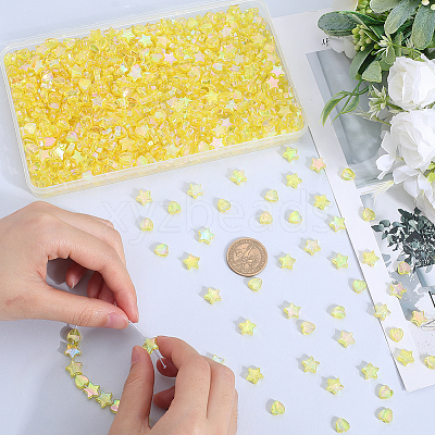 800Pcs 2 Styles Eco-Friendly Transparent Acrylic Beads TACR-SP0001-01E-1
