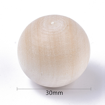 Natural Wooden Round Ball WOOD-T014-30mm-1