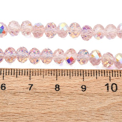 Electroplate Transparent Glass Beads Strands EGLA-A046-01B-15-1