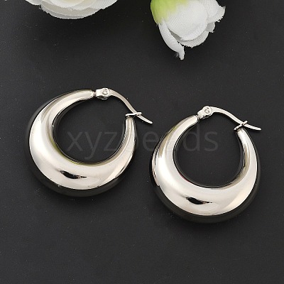 Non-Tarnish 304 Stainless Steel Chunky Hoop Earrings for Women X-EJEW-F280-06E-P-1