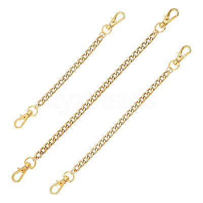 3Pcs 3 Styles 304 Stainless Steel Twisted Chain Bag Extender Chains FIND-TA00002-1