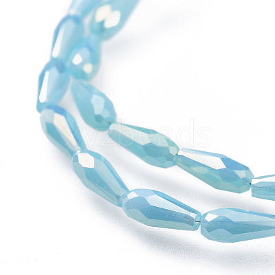 Electroplated Opaque Glass Beads Strands LS-EGLA-L015-FR-B02-1