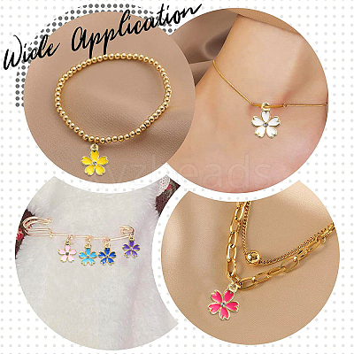 50Pcs 10 Colors Alloy Enamel Pendants ENAM-CJ0003-68-1