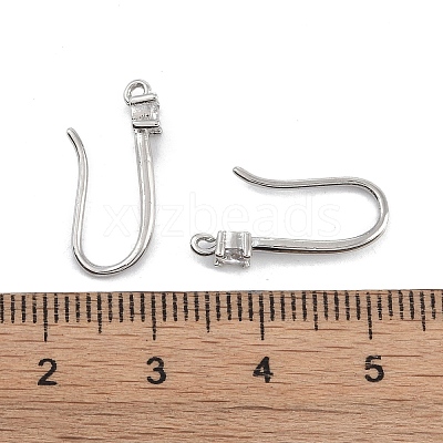 Brass Micro Pave Cubic Zirconia Earring Hooks KK-U008-08P-1