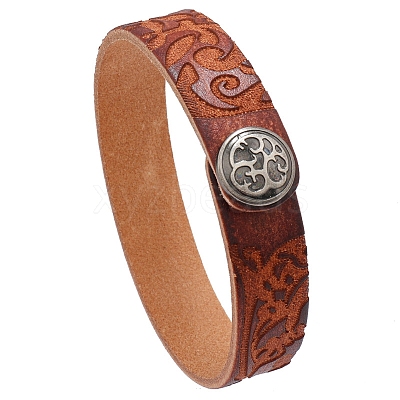 Branch Pattern Cowhide Cord Bracelets PW-WG87466-02-1