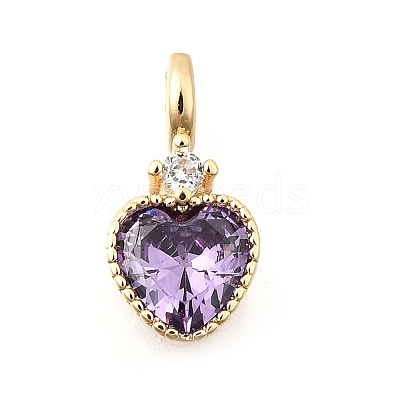 Brass Pave Cubic Zirconia Charms KK-Q097-03E-G-1