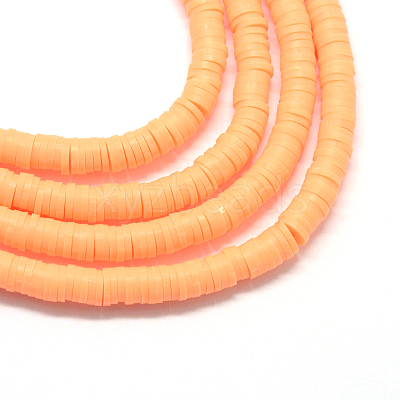 Flat Round Handmade Polymer Clay Beads LS-CLAY-R067-8.0mm-11-1