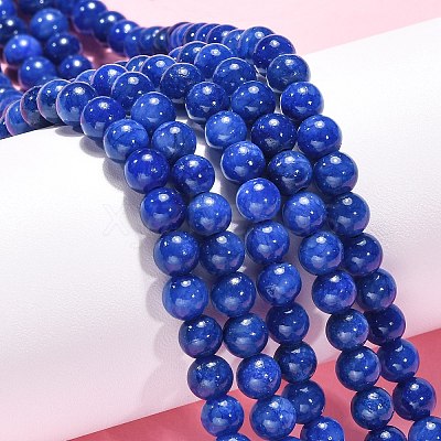 Natural Mashan Jade Round Beads Strands G-D263-6mm-XS08-1