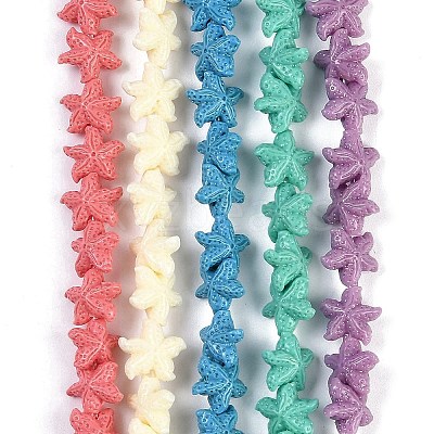 Synthetic Coral Dyed Carved Beads Strands CORA-K009-06A-1