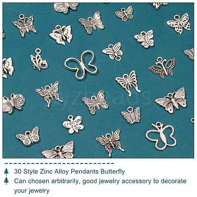 60pcs 30 Style Zinc Alloy Pendants Set PALLOY-PH0002-07-1