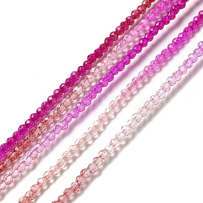 Transparent Gradient Color Glass Beads Strands GLAA-H021-01A-10-1