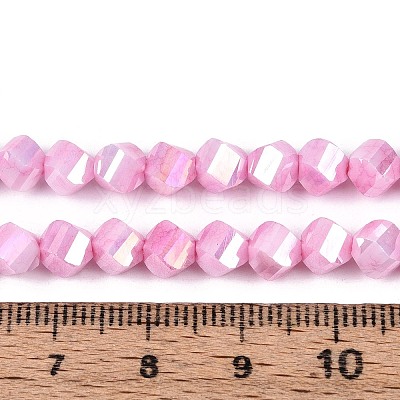 Anti-Tarnish Electroplate Glass Beads Strands GLAA-T025-6mm-14F-1
